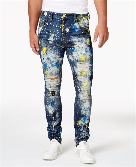 paint splattered jeans for men